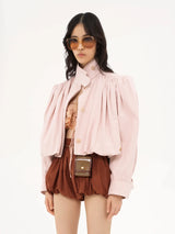 Luzette Cropped Bomberjacke Damen rosa elegant
